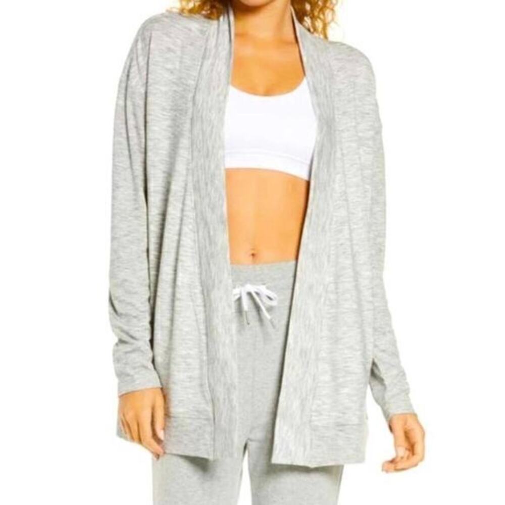 Zella Peaceful open front fleece lined longline lounge cardigan L